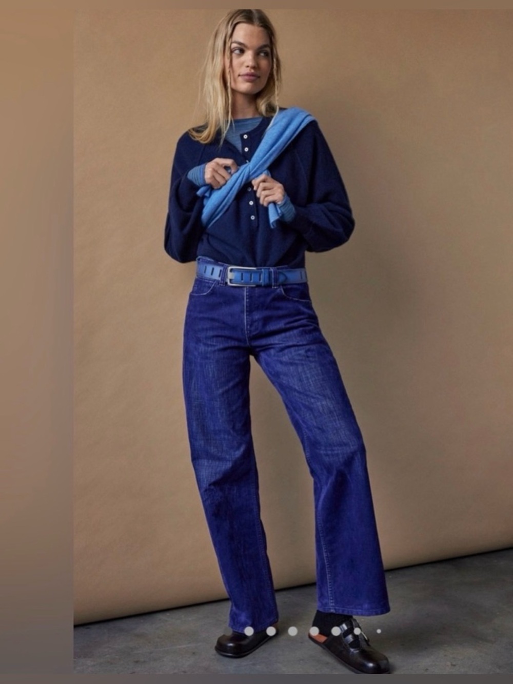 NWOT Free People We the Free Tinsley baggy high-rise flocked velvet jeans